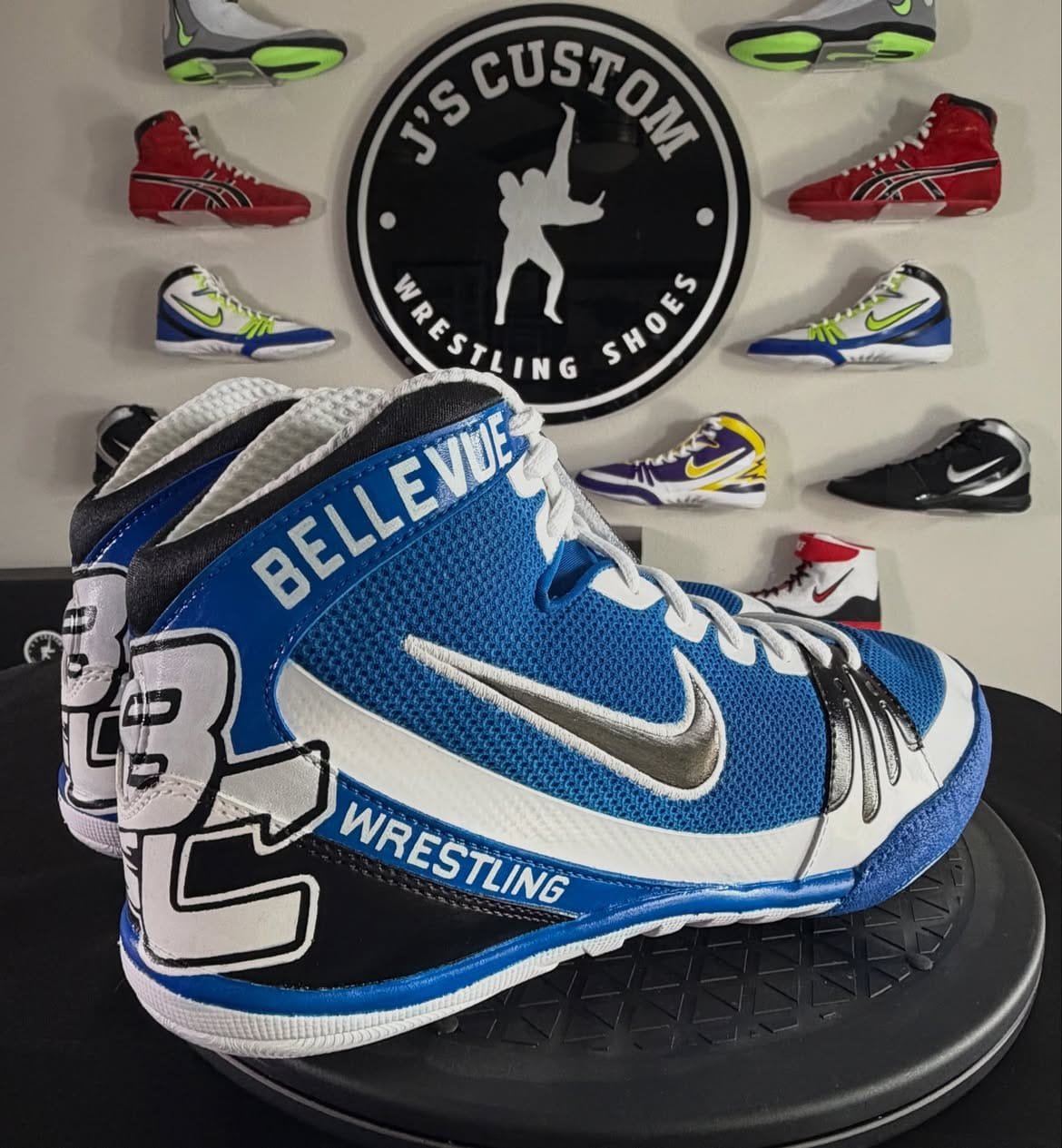 Oxblood Fade custom wrestling shoe